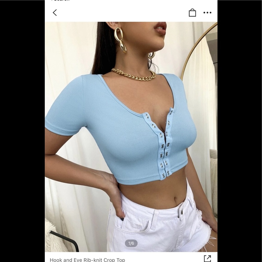 Baby Blue Shein Crop Top